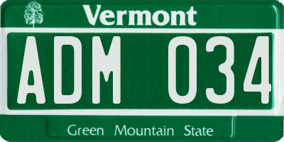 VT license plate ADM034