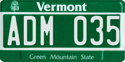 VT license plate ADM035