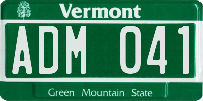 VT license plate ADM041