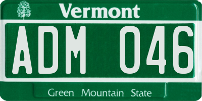 VT license plate ADM046