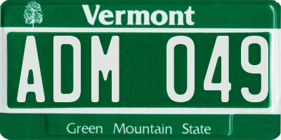 VT license plate ADM049