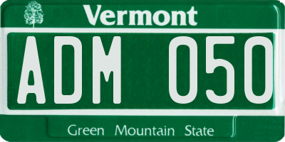 VT license plate ADM050