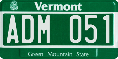 VT license plate ADM051