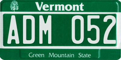 VT license plate ADM052