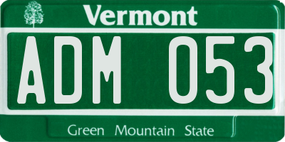 VT license plate ADM053