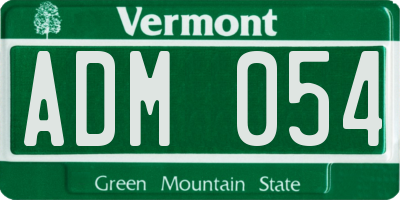 VT license plate ADM054