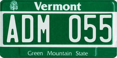 VT license plate ADM055