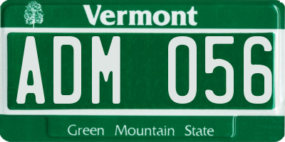 VT license plate ADM056