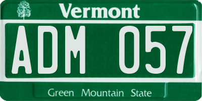 VT license plate ADM057