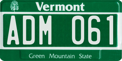 VT license plate ADM061
