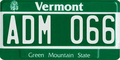 VT license plate ADM066