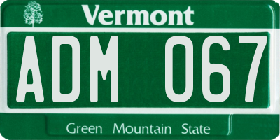 VT license plate ADM067