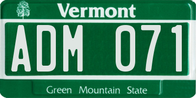 VT license plate ADM071