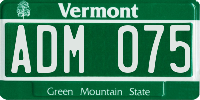 VT license plate ADM075