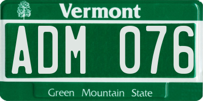 VT license plate ADM076