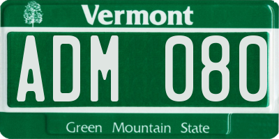 VT license plate ADM080
