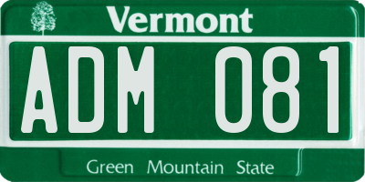 VT license plate ADM081