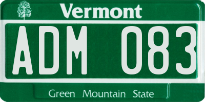 VT license plate ADM083