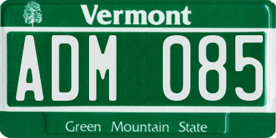 VT license plate ADM085