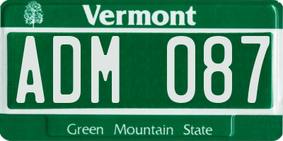 VT license plate ADM087