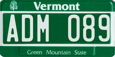 VT license plate ADM089
