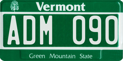 VT license plate ADM090