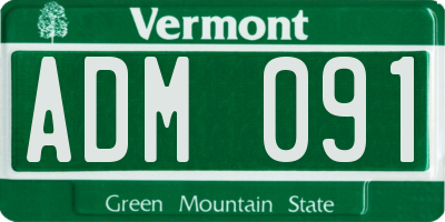 VT license plate ADM091