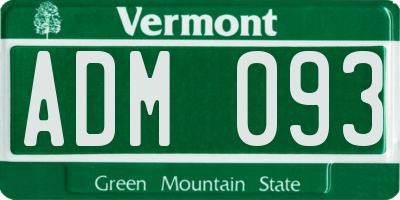 VT license plate ADM093
