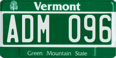 VT license plate ADM096