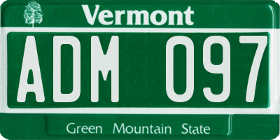 VT license plate ADM097