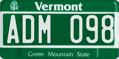 VT license plate ADM098