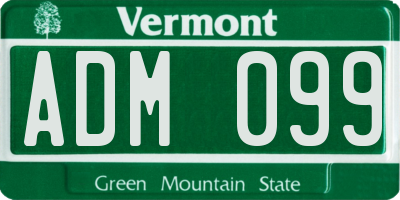 VT license plate ADM099