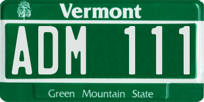 VT license plate ADM111