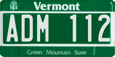 VT license plate ADM112