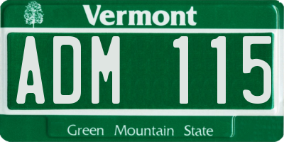 VT license plate ADM115