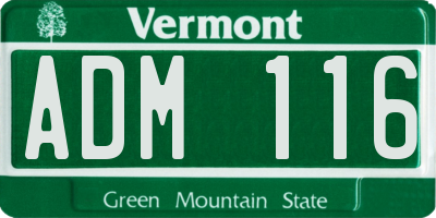VT license plate ADM116