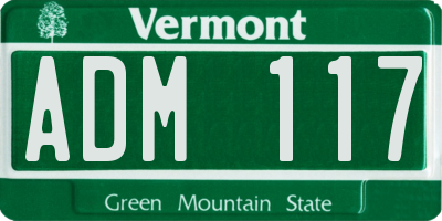 VT license plate ADM117