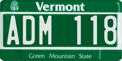 VT license plate ADM118