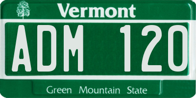 VT license plate ADM120