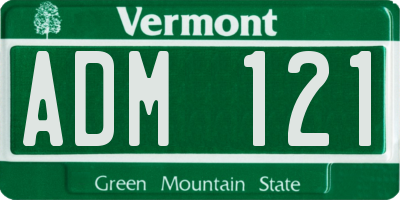VT license plate ADM121