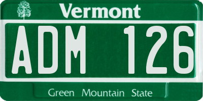 VT license plate ADM126
