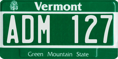 VT license plate ADM127