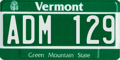 VT license plate ADM129