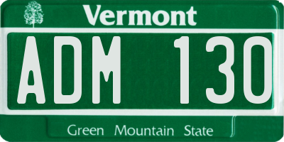 VT license plate ADM130