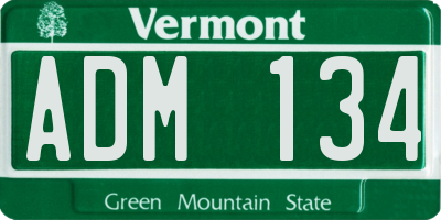 VT license plate ADM134