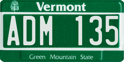 VT license plate ADM135