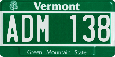 VT license plate ADM138