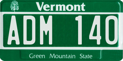 VT license plate ADM140