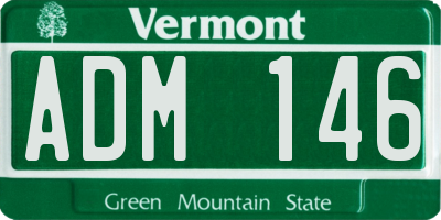 VT license plate ADM146