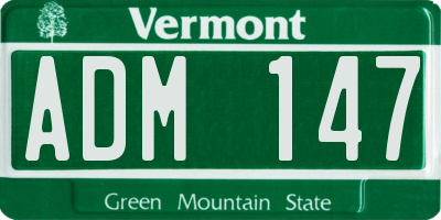 VT license plate ADM147